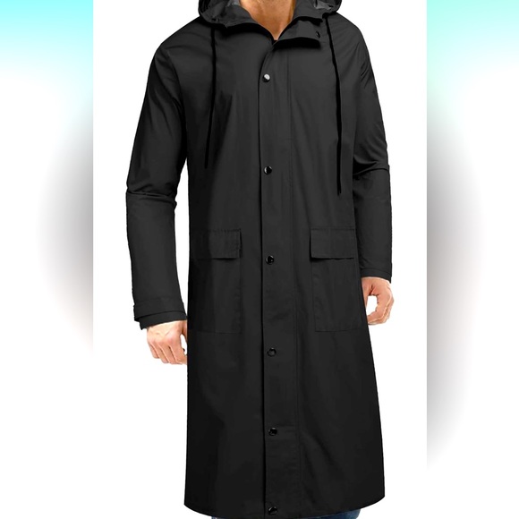 Raincoat black plus size XXL - XXXL unisex - Picture 1 of 15